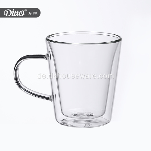 Klare 220ml Kaffeetasse Trinkbecher aus Glas